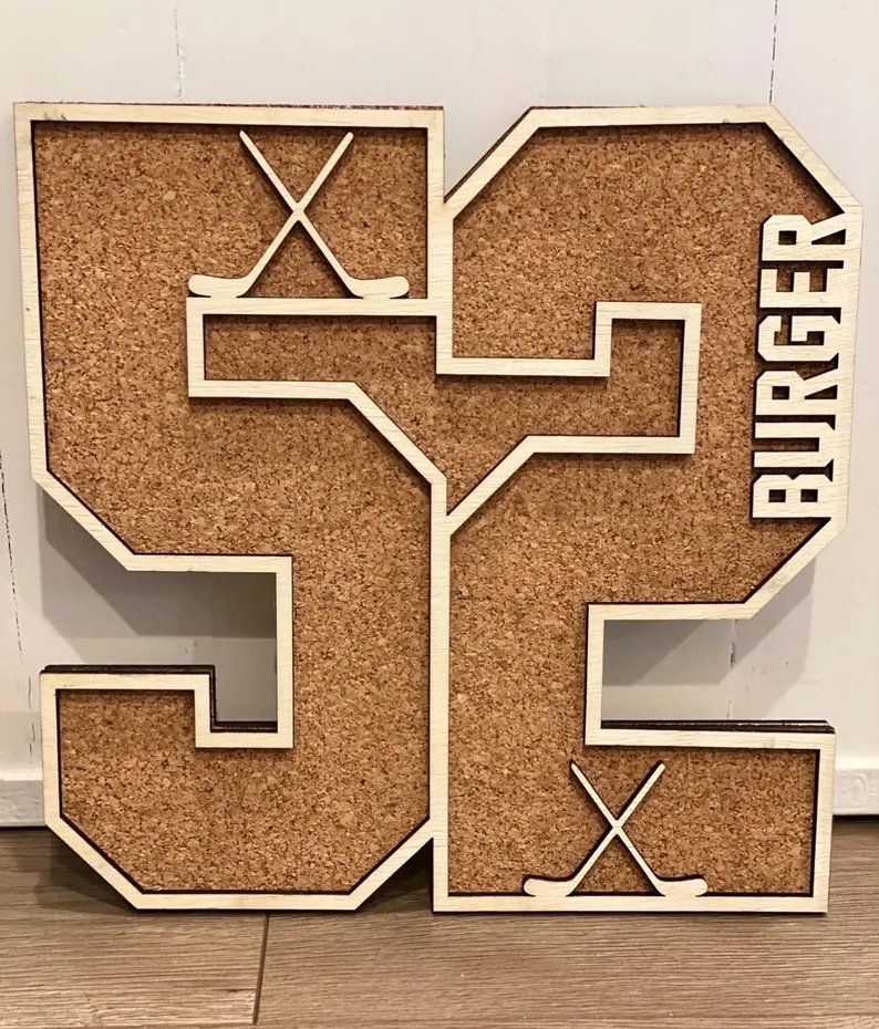 Custom hockey jersey number display