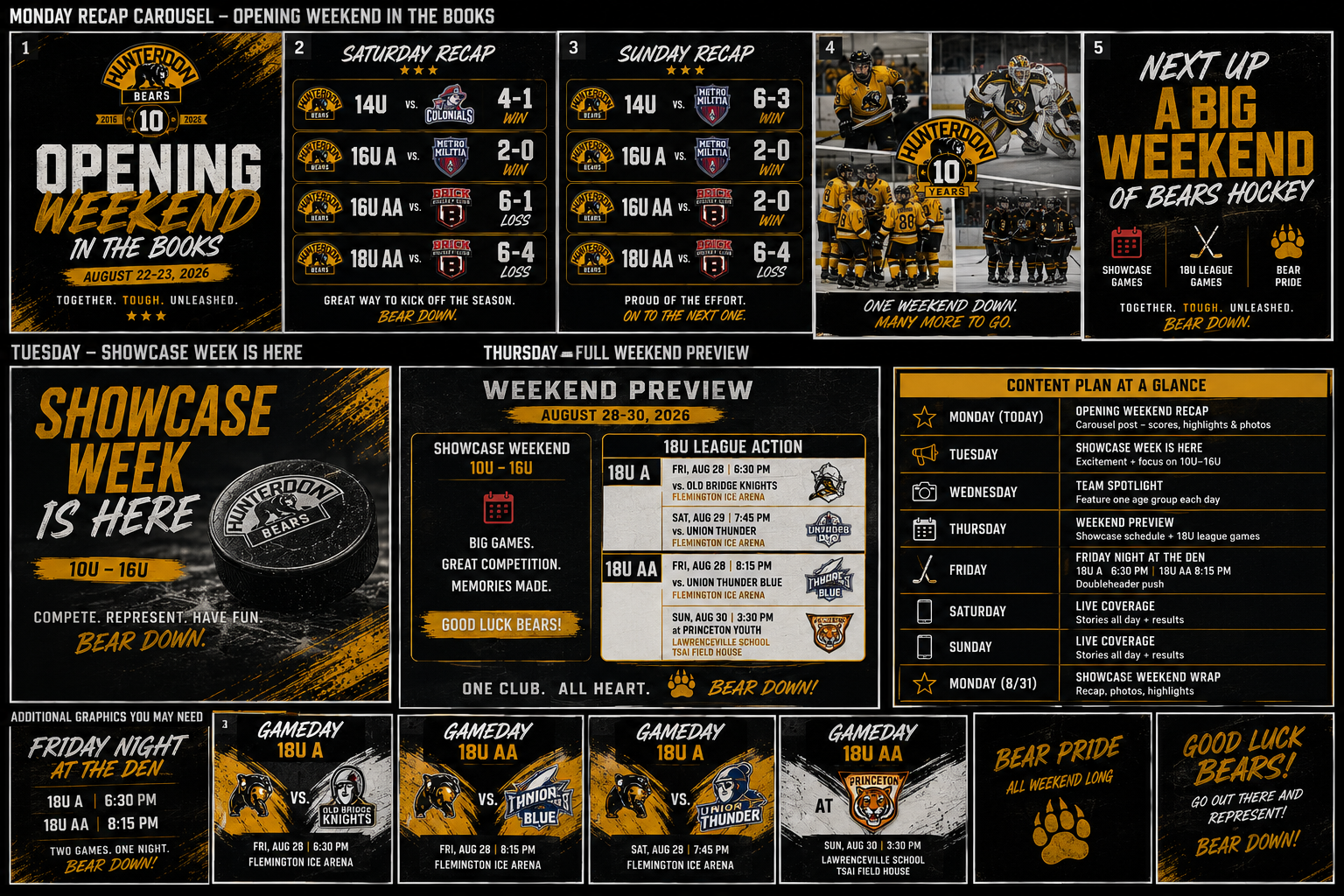 Hunterdon Bears social media showcase